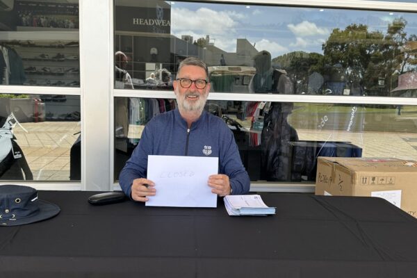 Super organiser Andrew Baker at the complaints desk